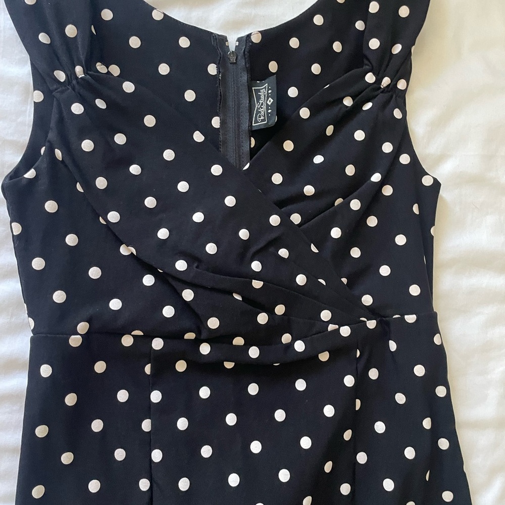RockSteady Black Dress with White Polka Dots